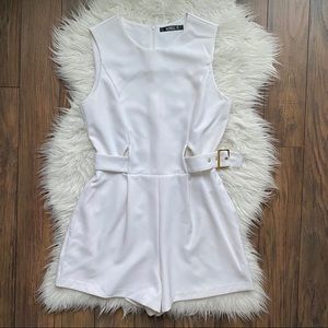 XOXO Belted Cutout Waist Junior/Missy Romper